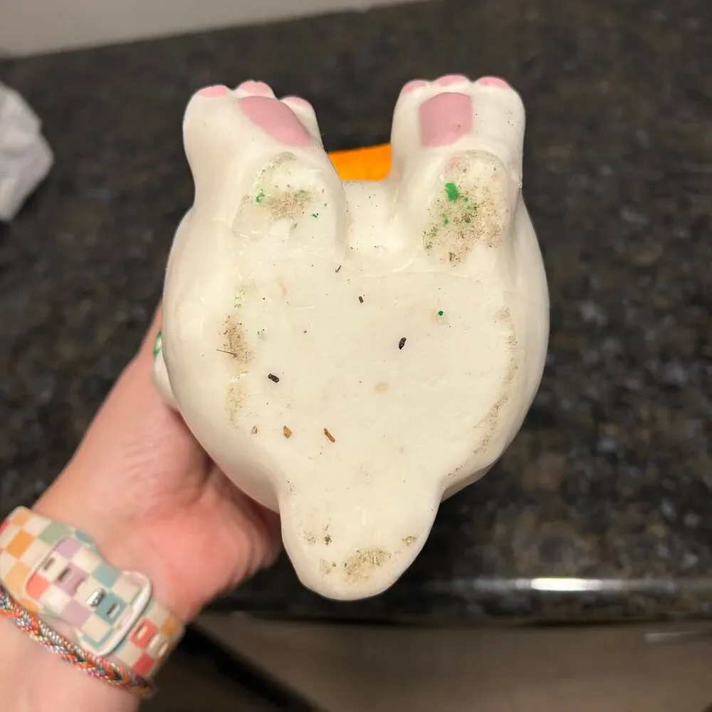 Vintage Wax Bunny Candle Easter Decoration Chabby Chic carrot